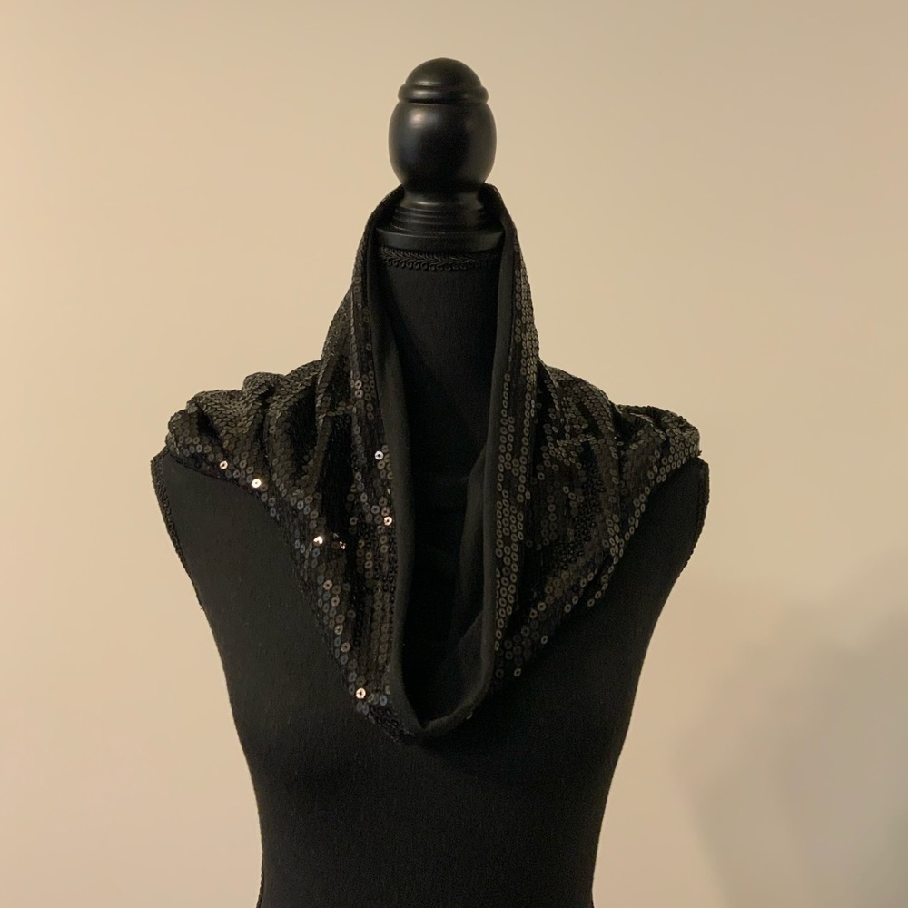 Charlotte Russe sequin  black neck scarf
